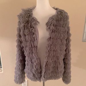Women’s Open Front Cardigan Faux Fur Coat